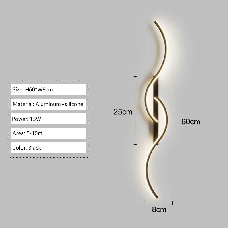 Long Strip LED Wall Lamps for Bedroom Living Room Indoor LED Wall Lights Wall Sconce for Corridor Aisle AC85-265V Interior Lamp
