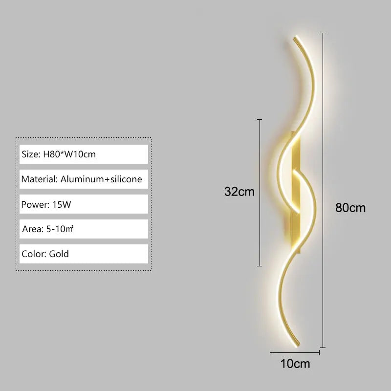 Long Strip LED Wall Lamps for Bedroom Living Room Indoor LED Wall Lights Wall Sconce for Corridor Aisle AC85-265V Interior Lamp