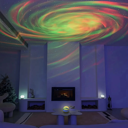 Aurora Projection Stage Light USB LED Projector Christmas Party Decorations Remote Control 7-Color Dreamy Sky Party Night Lights
