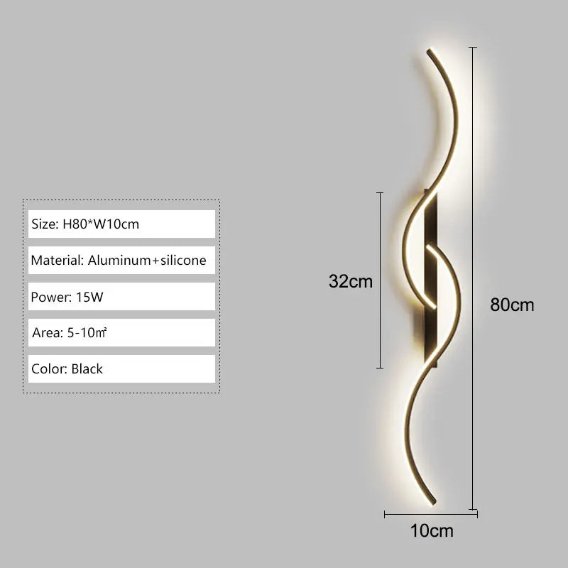 Long Strip LED Wall Lamps for Bedroom Living Room Indoor LED Wall Lights Wall Sconce for Corridor Aisle AC85-265V Interior Lamp